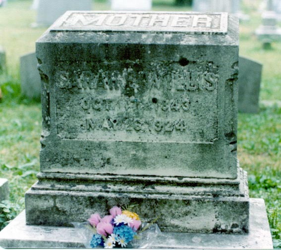 Picture of tombstone of Sarah Elmer Hubbard Willis