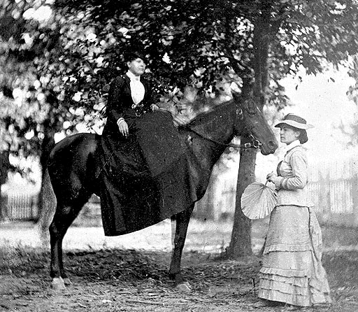 Picture of Hester Rebecca Mortgrage on a horse @1885