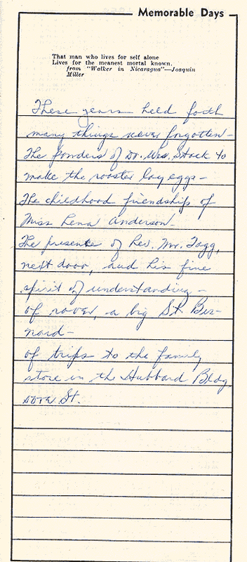 L. Roy Willis, Memory Book entry page 2