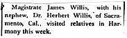 Newsclipping of visit of Herbert Q. Willis to Caroline County