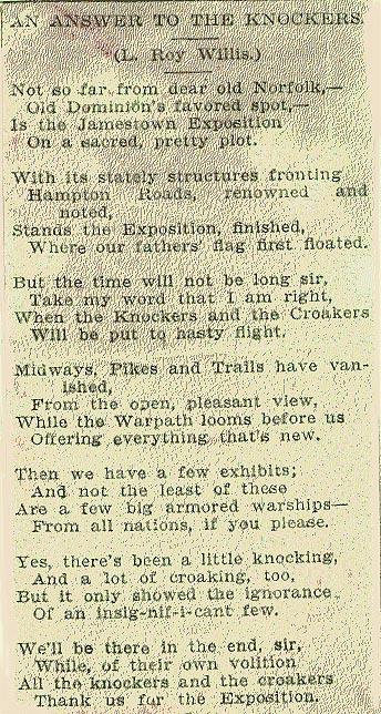 Newsclipping of an original poem written by L. Roy Willis