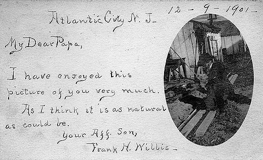 Frank H. Willis postcard to Francis A. Willis