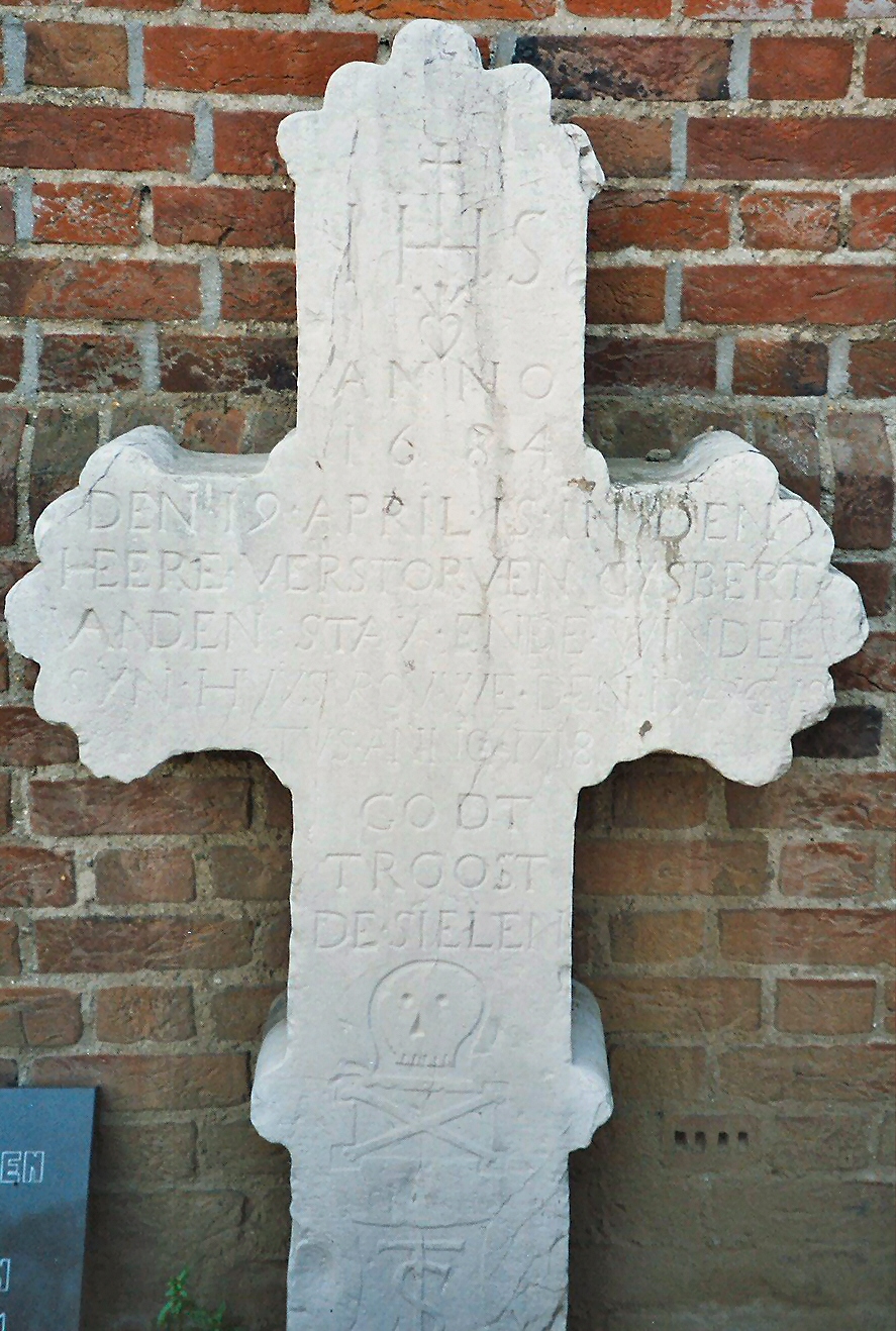 Picture of oldest cross in the Church graveyard of Lottum, Limburg, Netherlands