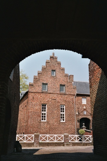Picture of Castle De Borggraaf as seen through the entrance, Lottum, Limburg, Netherlands