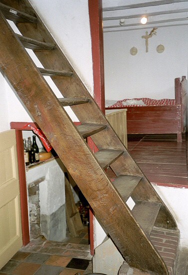 Picture of the kitchen stairs to the top floor taken at the De Locht Museum in Melderslo, Limburg, Netherlands.