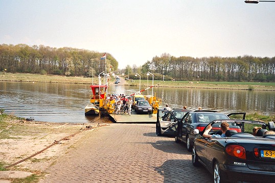 Picture of the ferry arriving at Lottum, Limburg, Netherlands