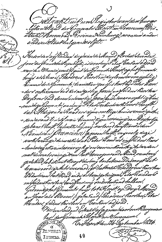 Scan of Extract of Birth record of Francina KERSTEN - filed 26 September 1826