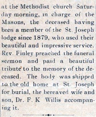 Newsclipping of obituary of Richard P. Willis continued