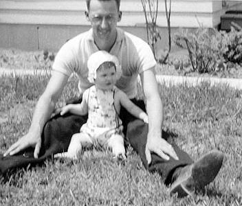 Picture of Sandra Lee Willis, age 1, with L. Roy Willis Aberdeen, Maryland July 1942