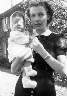 Picture of Sandra Lee Willis, age 2 months, held by mother Dorothy C. Willis, Easton, Maryland September 1941
