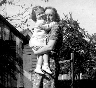 Picture of Sandra Lee Willis, age 22 months, with grandmother Hilda G. Willis Easton, Maryland May 1943