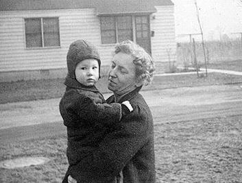 Picture of Sandra Lee Willis held by her Grandmother Hilda G. Willis, age 18 months, Aberdeen, Maryland January 1943