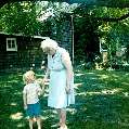 Picture of William 'Billy' Willis Arnold with Great-Grandmother Hilda G. Willis, Easton, Maryland, spring 1973